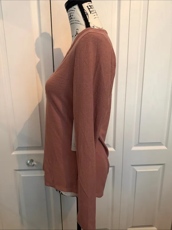 Athleta Long-Sleeve Waffle Henley - Dusty Rose - Image 6