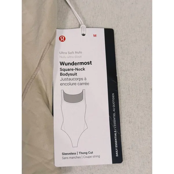NWT Lululemon Wundermost Nulu Bodysuit Size M Riverstone Beige Neutral Layer - Image 6