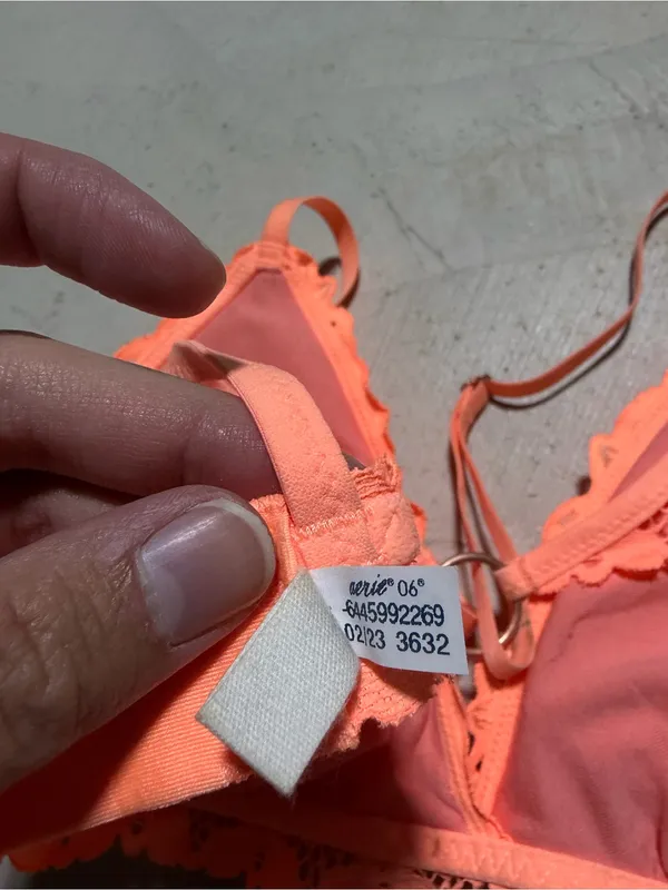 Aerie orange Lace Floral Bralette medium - Image 9