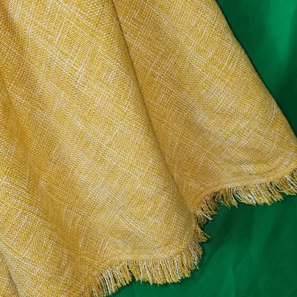 Maeve Anthropologie Womens Yellow Tweed‎ Fringe Skirt 2 - Image 3