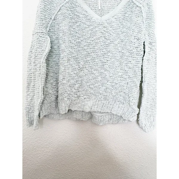 Free People Songbird Shaggy Knit Pullover Sweater Chunky Oversize Medium Seafoam - Image 10