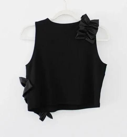 ASOS Ponte Crop Top With Satin Ruffle Detail - Image 7