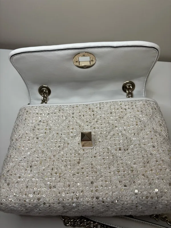 Kate Spade Natalia Sequin Tweed Medium Flap Crossbody Shoulder Bag - Image 4