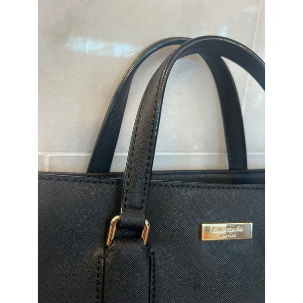 Kate Spade New York Laurel Way Evangelie Black Satchel Crossbody Bag Saffiano‎ - Image 5