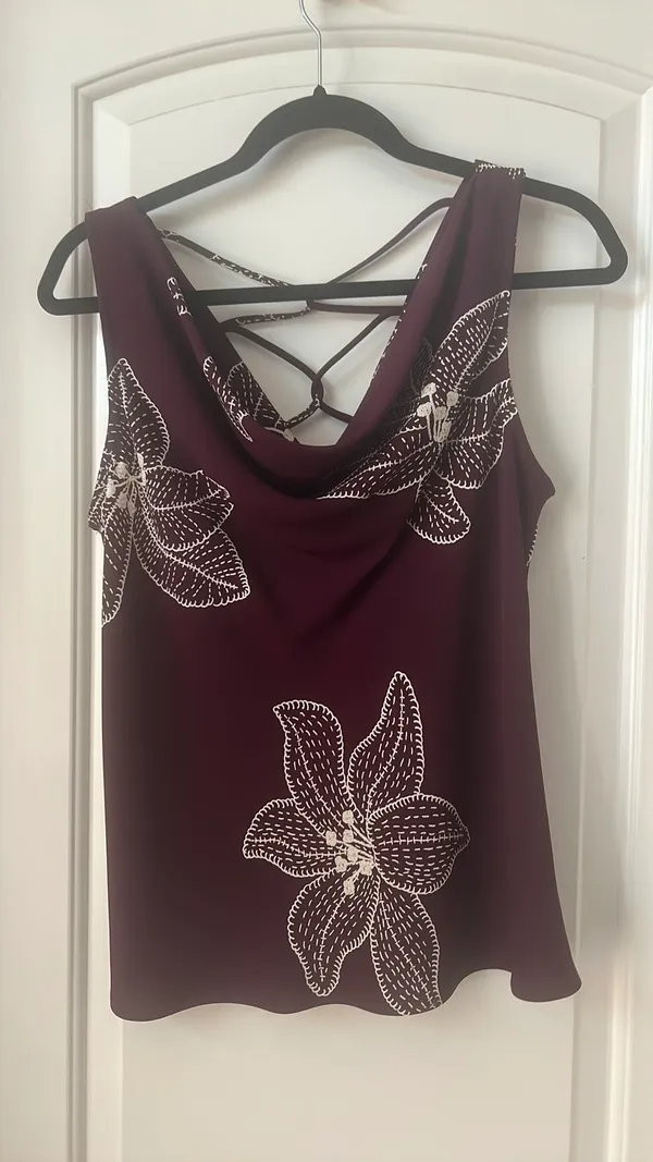 Purple hibiscus print skirt set Size 12 - Image 5