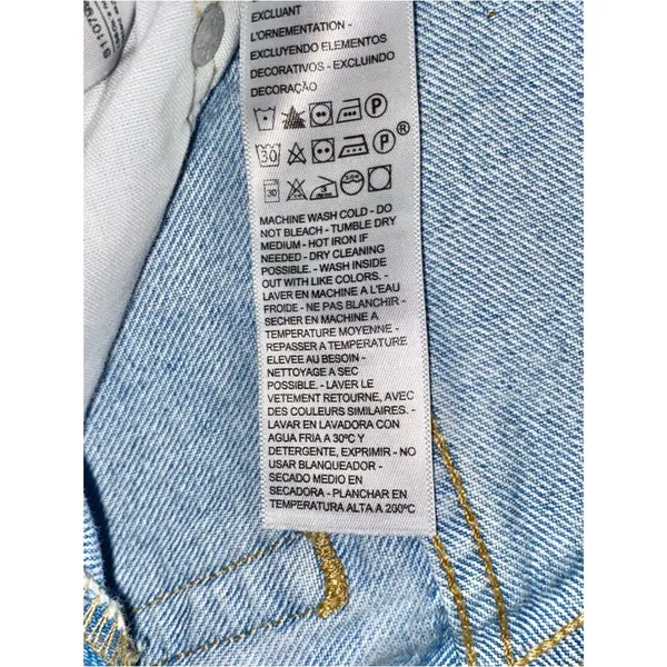 Levi's Womens 501 Original High Rise Raw Hem Cutoff Denim Shorts Light Wash 27 - Image 6