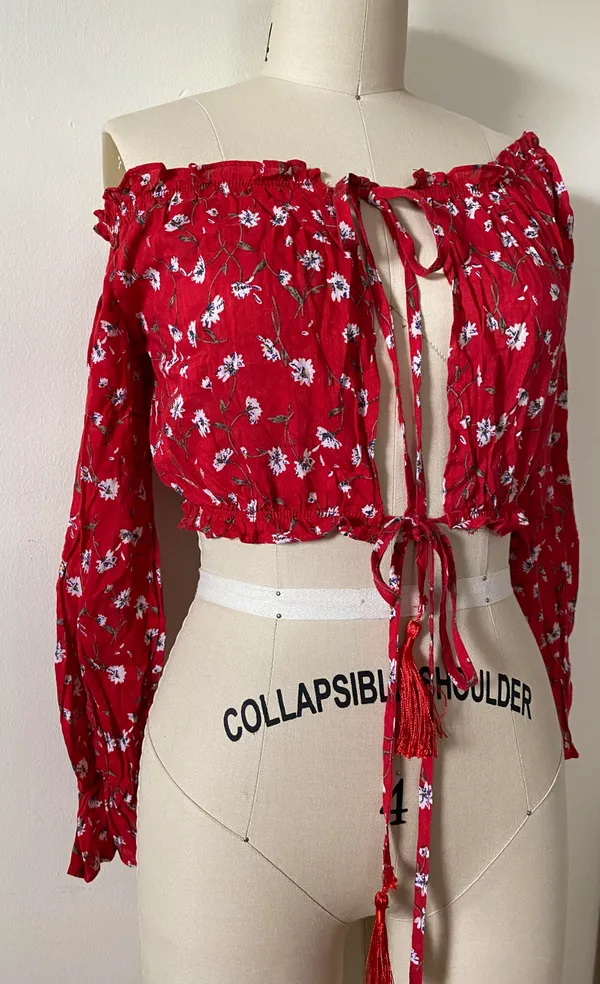 LF Red Mint Vanilla off The Shoulder Top - Image 2