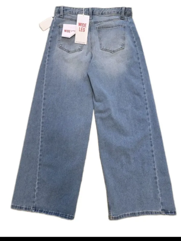 Womens Wide Leg Jeans High Rise Size 7 Casual Boho Western Concert Baggy Grunge - Image 3