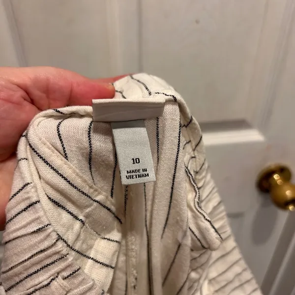 A New Day Women's Striped High Waist Pants Size‎ 10 Career Casual Linen Blend - Image 8