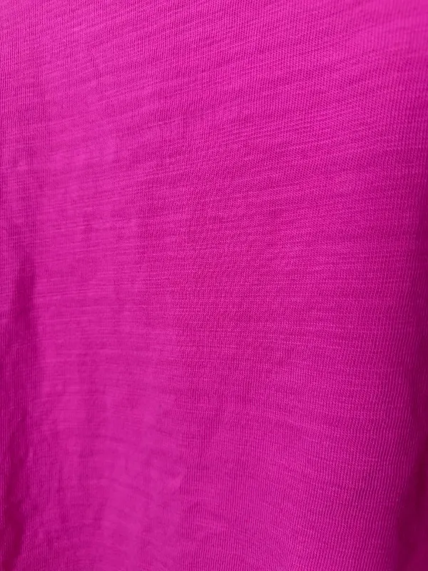 LOFT Hot Pink Cotton Detailed Short Sleeve Shoulder Detail Size Small - Image 3