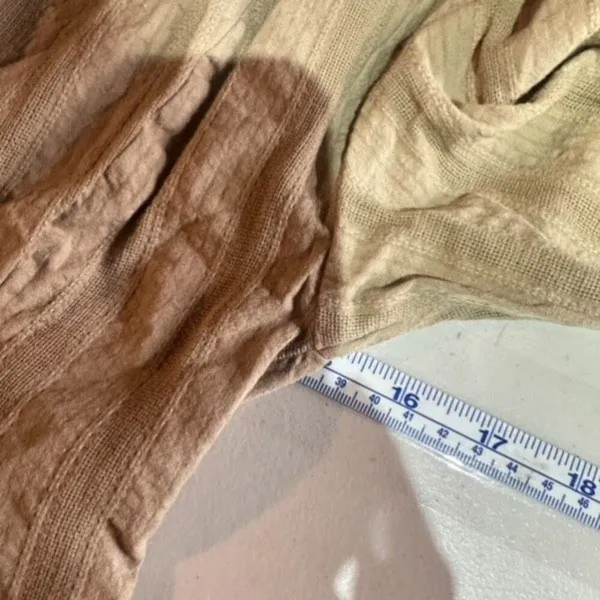 Free People Tammy Button down Tan Size XS‎ Crinkle Smocked Top Collared - Image 10