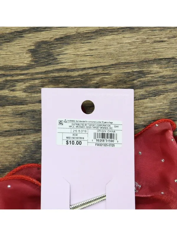 NWT Wild Fable Gemmed Bow Hair Clip Rhinestone Accent 94749553 Red - Image 6