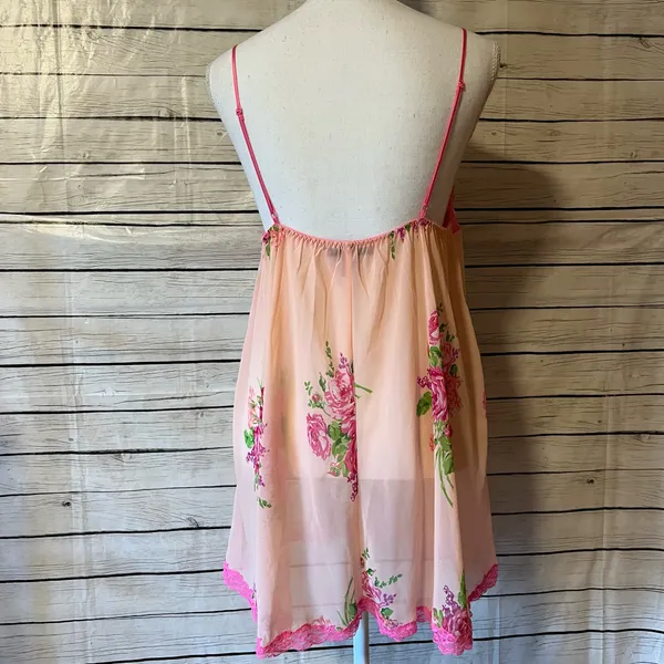 Betsey Johnson Sheer Pink Bow Trim Lingerie - Image 4