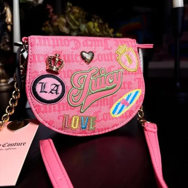 Juicy Couture Run the World Pink Mini Crossbody Chain Bag NWT - Image 2