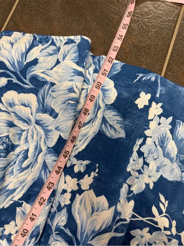 Joie Sleeveless Cotton Blend Long Floral Tie Waist Midi Maxi Dress Blue 16 - Image 11