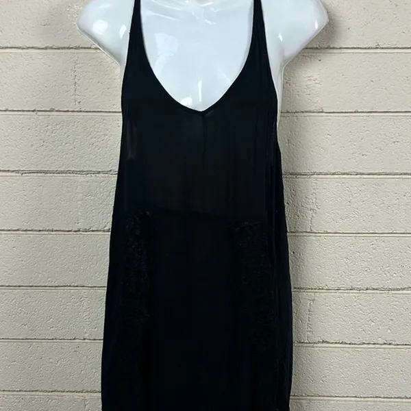 Free People Intimately Easy Livin Slip Black Embroidered Dress size XS - Image 8