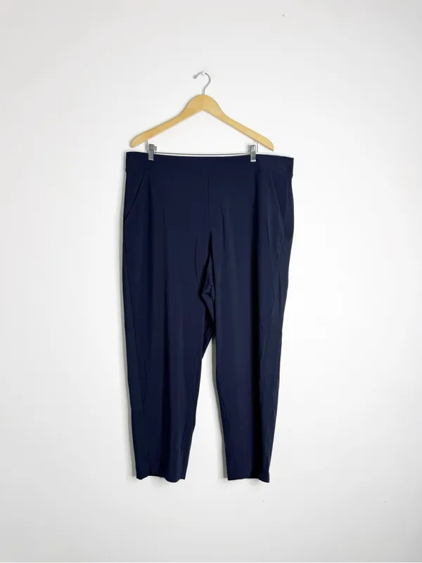 Athleta Brooklyn Ankle Pants Size 20 Plus Navy Blue Stretch Travel Pants - Image 4