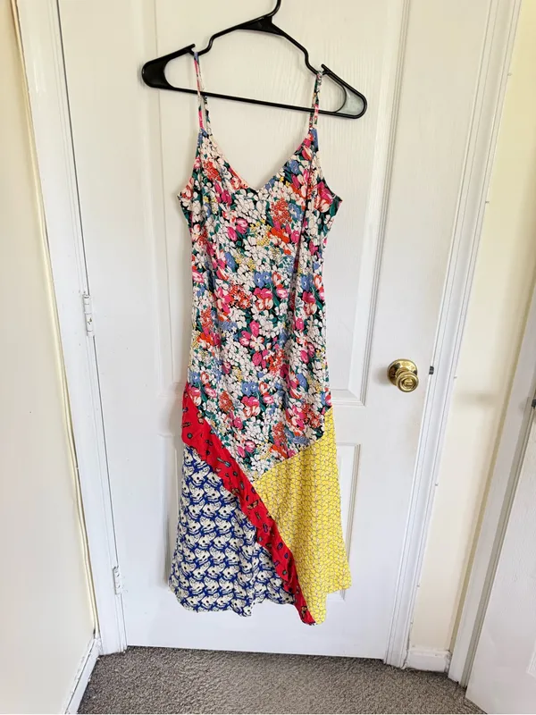 Anthropologie 52 Conversations Colloquial Bias Patchwork midi Dress - Image 3