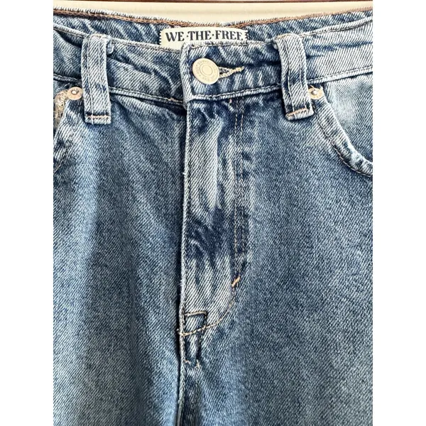 Free‎ People We The Free Tinsley Baggy High Rise Straight Leg Jeans Women's 24 - Image 7