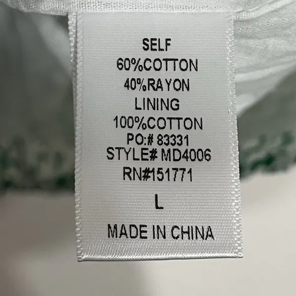 Le Lis Floral Print Tie-Front‎ Mini Dress Green & White Women's Size Large - Image 7
