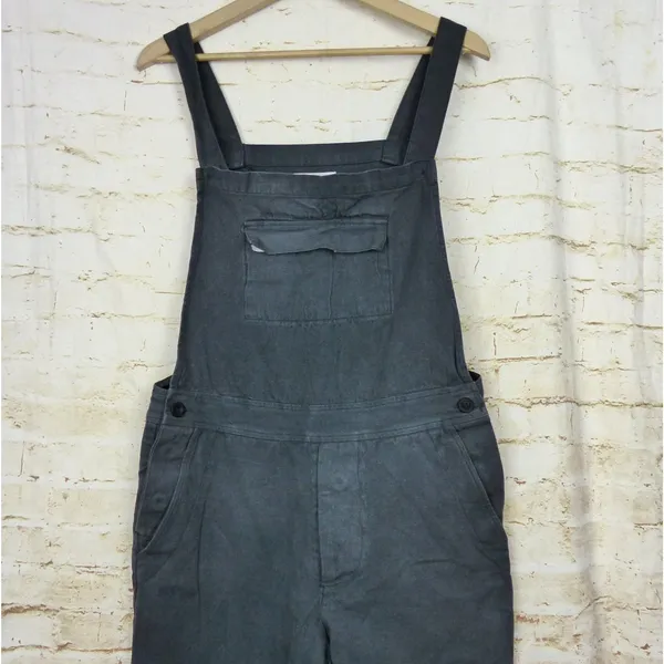 Seeker Canvas Overalls Womens L US 32 Gray Hemp Cotton Utility Workwear Made USA - Image 5