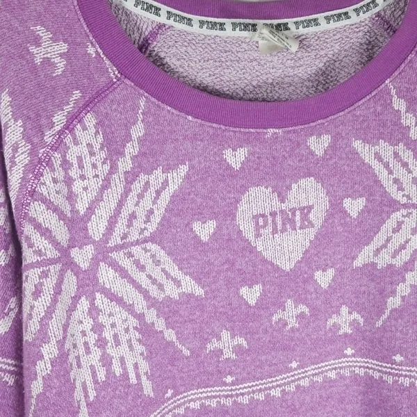 PINK - Victoria's Secret snowflake sweatshirt sz M - Image 4