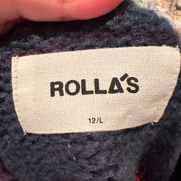 Rolla's Covergirl Gigi Knit Sweater Large Striped Wool‎ Blend Balloon Sleeves - Image 4