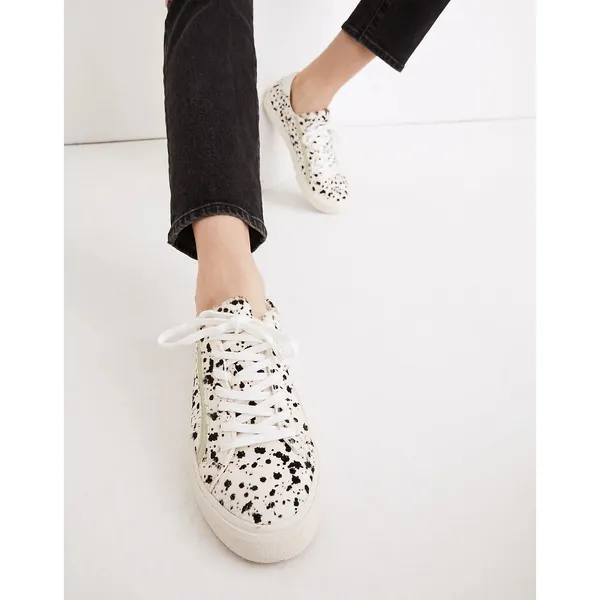 Madewell Sidewalk Low-Top Sneakers in Spatter-Painted Calf Hair Women’s‎ 9 - Image 2