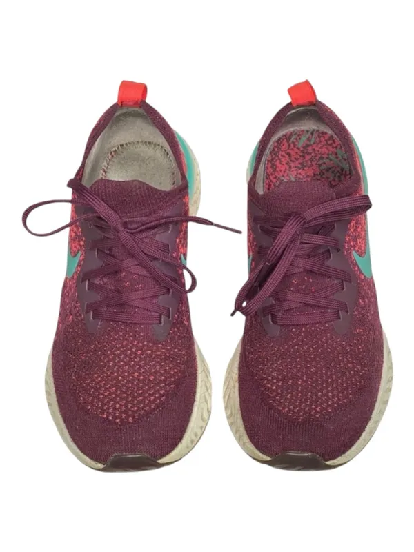 Nike ✔︎ Epic React Flyknit Running Shoes Sneakers ✔︎ Bordeaux Hyper Jade ✔︎ 7.5M - Image 10