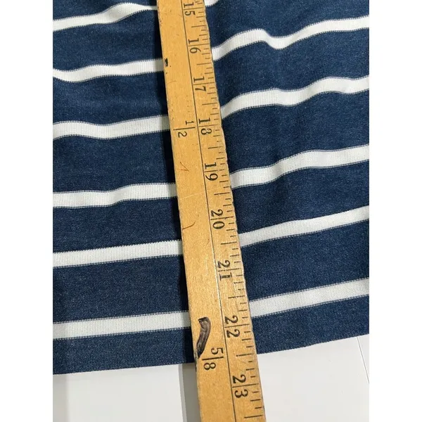 NWT Chaser Navy‎ Stripe Mixed Media Hooded Sweatshirt Small - Image 10