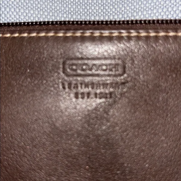 Coach Dark Brown Leather Wristlet used good condition - Image 2