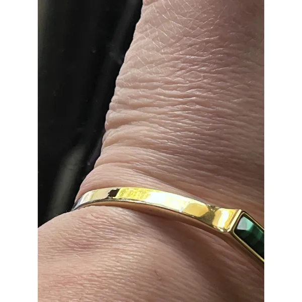 Ann Taylor Gold Tone Malachite Bar Cuff Bangle Bracelet - Image 5