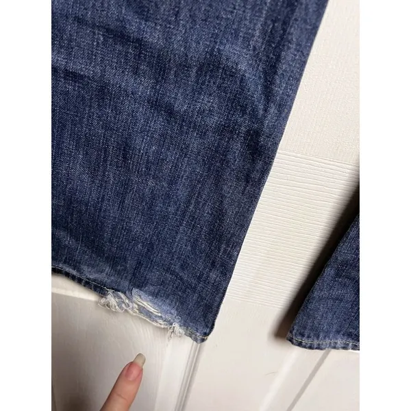 American Eagle Women Blue‎ Medium Wash Low Rise Wide Leg Flare Jeans Size 4? - Image 8