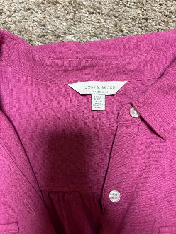 Lucky Brand Magenta Linen Top - Image 3