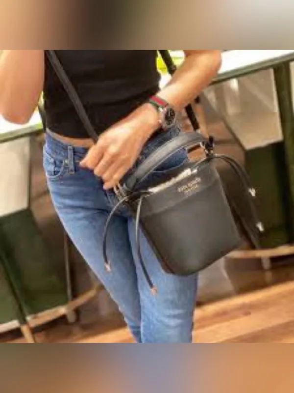 Kate Spade Cameron Small Bucket Bag Black Leather - Image 4