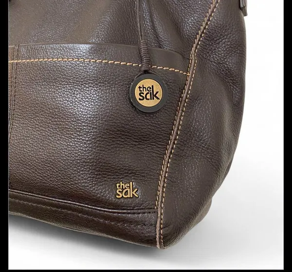 The Sak Brown Leather Tote Shoulder Bag Purse - Image 2