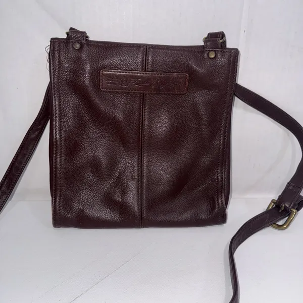 Vintage Y2k Fossil Boho Hippie Gypsy Brown Crossbody Genuine Leather Purse‎ Bag - Image 5