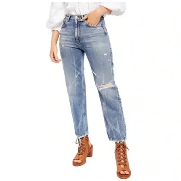Free People Straight Leg Jean 0 Indigo Blue Size 25 Revolve We The Free Dakota - Image 2