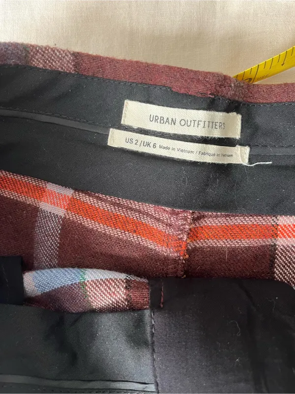 UO• High Rise Wide Leg Plaid Abby Brushed Flannel Grandpa Trousers• Sz 2 - Image 5