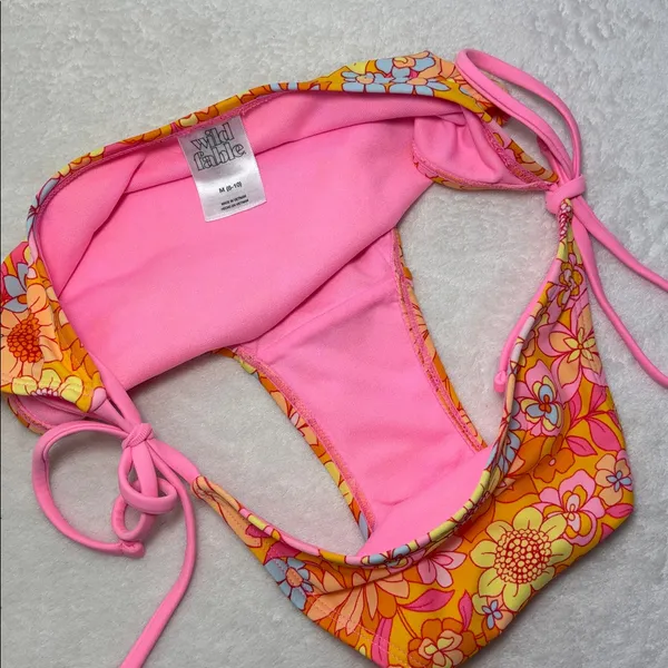 Wild Fable‎ Pink and Orange Floral Bikini Size M - Image 6