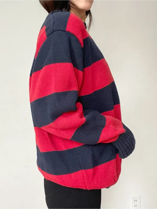 J GALT striped pullover sweater Red Size undefined - Image 5