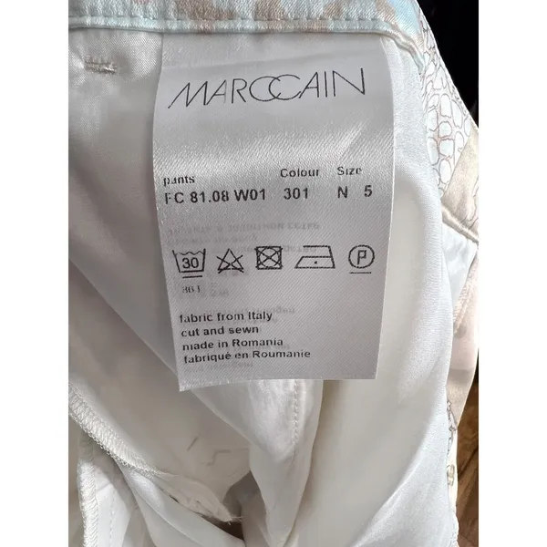 MARC‎ CAIN Leopard Print Satin Cropped Trousers Pants N5 Size 12 - Image 8