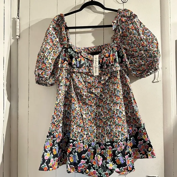 FOR LOVE AND LEMONS NWT HUDSON Floral Puff Sleeve Dress - Image 4