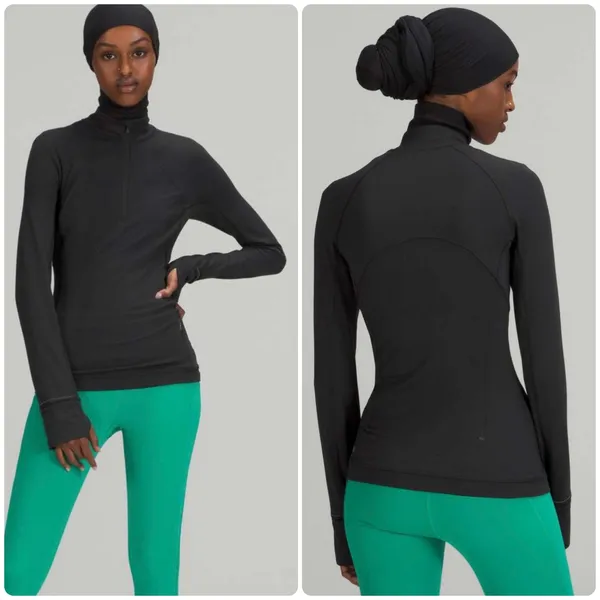 Lululemon Womens Black Its Rulu Run Half Zip Activewear Performance Jacket 8‎ - Image 2
