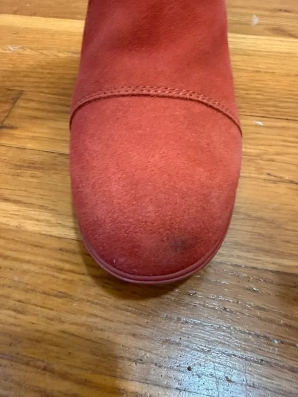 Sorel Evie Pull On Suede Wedge Heel Booties Lug Warp Red Sz 8 - Image 12