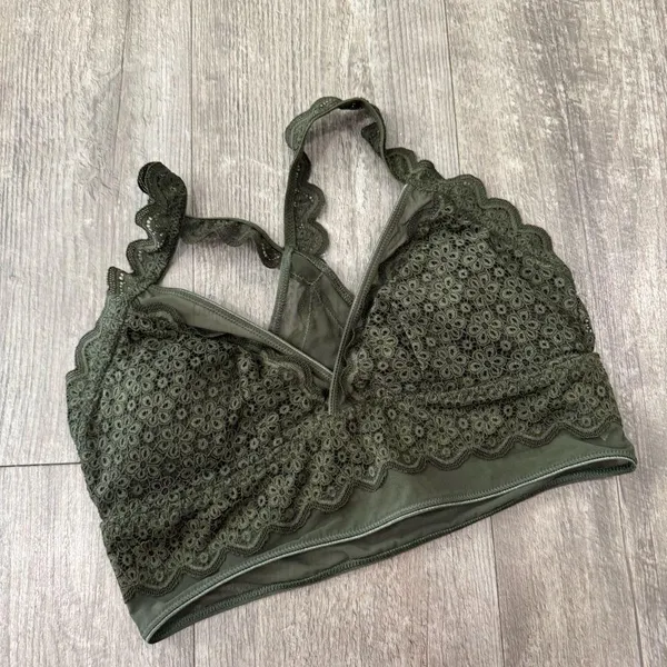 LAST PRICE🍒🤍 AERIE military green lace bralette ✨ - Image 5