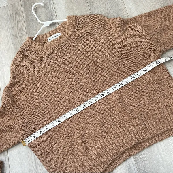 White + Warren Sweater cotton slub easy crewneck womens Brown (small) minimalist - Image 3