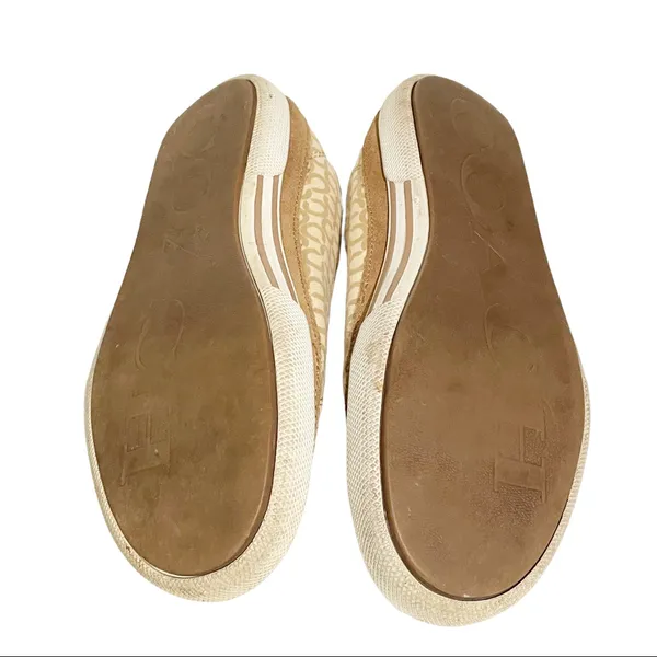 Coach Edith Women's 7.5 Tan‎ Brown Signature Print Sneaker A1244 - Image 7