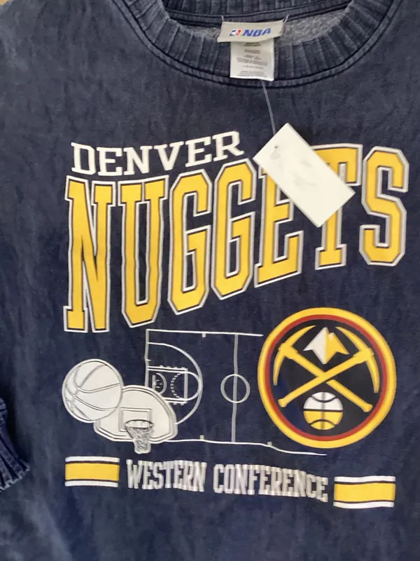 Denver Nuggets vintage-style graphic crewneck sweatshirt, Navy, Size 10/12, NWT - Image 4