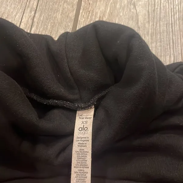 ALO Yoga Black Cowl Turtleneck Sweater Ribbed Knit - Image 5